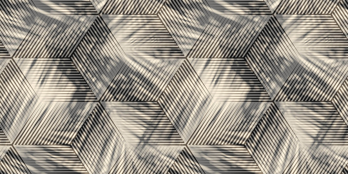 Tapet Personalizat Patterns cu hexagoane abstracte si umbre - HEXAGONAL SHADOWS