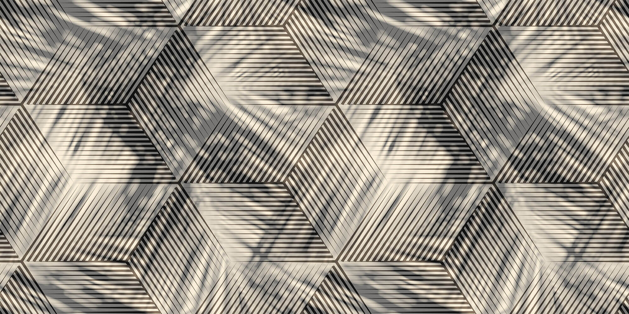 Tapet Personalizat Patterns cu hexagoane abstracte si umbre - HEXAGONAL SHADOWS