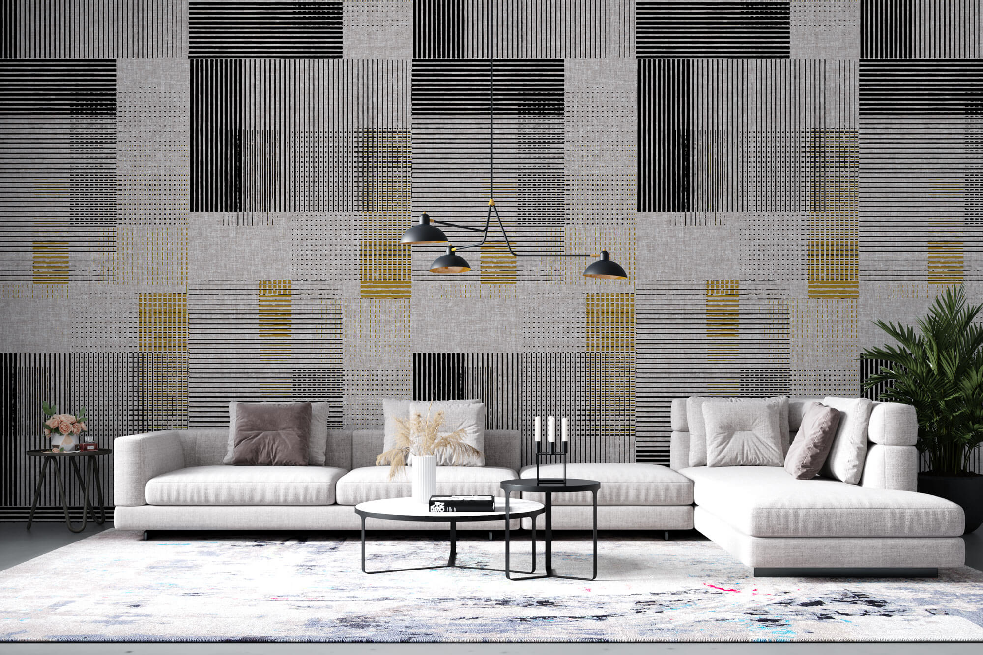 Tapet Personalizat Patterns cu linii si puncte abstracte - ABSTRACT LINES DESIGN