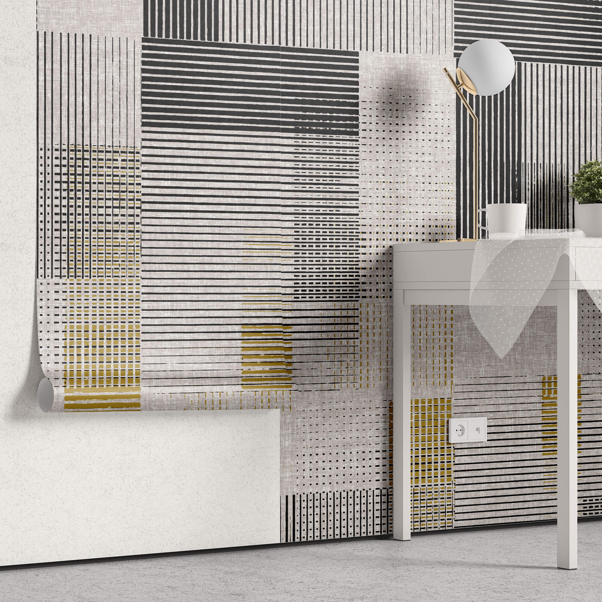 Tapet Personalizat Patterns cu linii si puncte abstracte - ABSTRACT LINES DESIGN