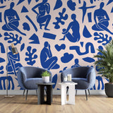 Tapet Personalizat Patterns cu sculpturi abstracte albastre - ABSTRACT BLUE SCULPTURES