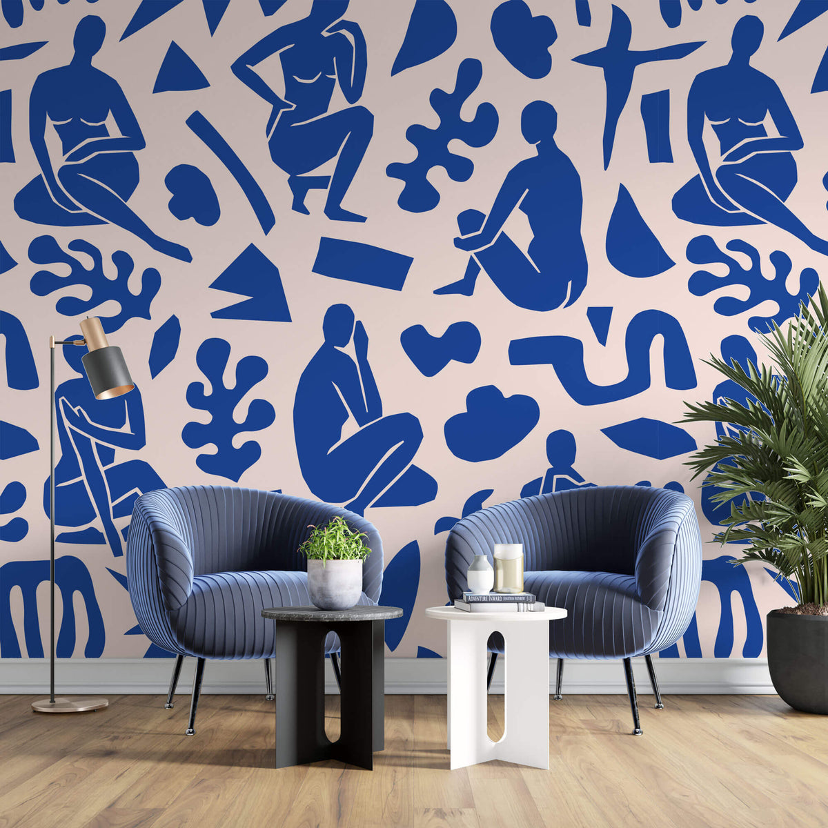 Tapet Personalizat Patterns cu sculpturi abstracte albastre - ABSTRACT BLUE SCULPTURES