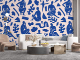 Tapet Personalizat Patterns cu sculpturi abstracte albastre - ABSTRACT BLUE SCULPTURES