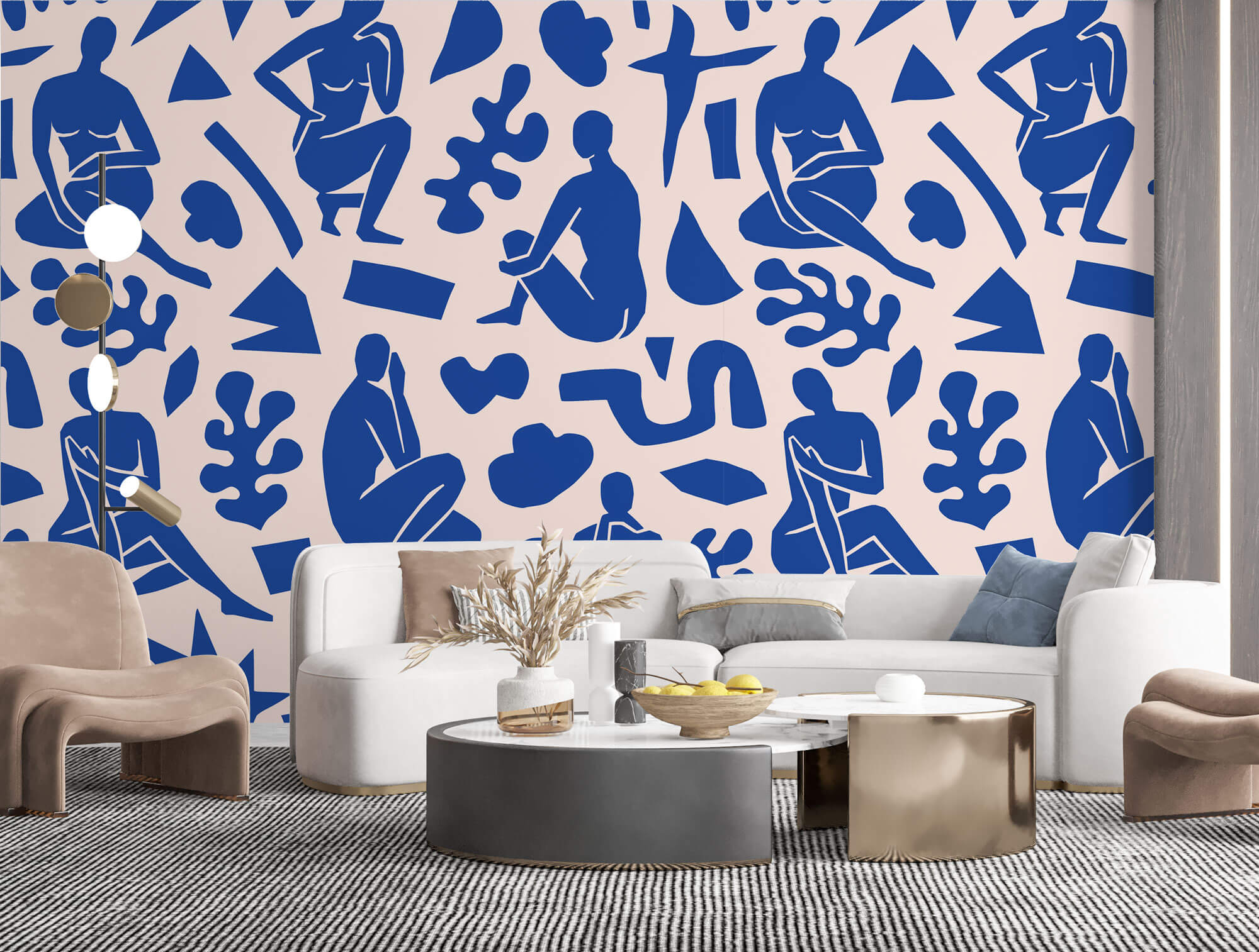 Tapet Personalizat Patterns cu sculpturi abstracte albastre - ABSTRACT BLUE SCULPTURES