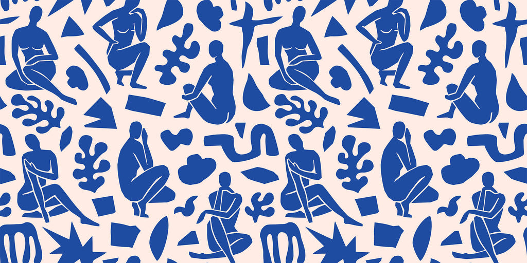 Tapet Personalizat Patterns cu sculpturi abstracte albastre - ABSTRACT BLUE SCULPTURES