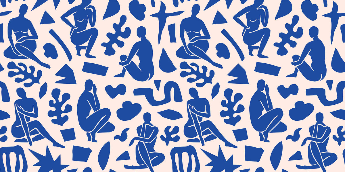 Tapet Personalizat Patterns cu sculpturi abstracte albastre - ABSTRACT BLUE SCULPTURES