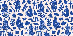 Tapet Personalizat Patterns cu sculpturi abstracte albastre - ABSTRACT BLUE SCULPTURES