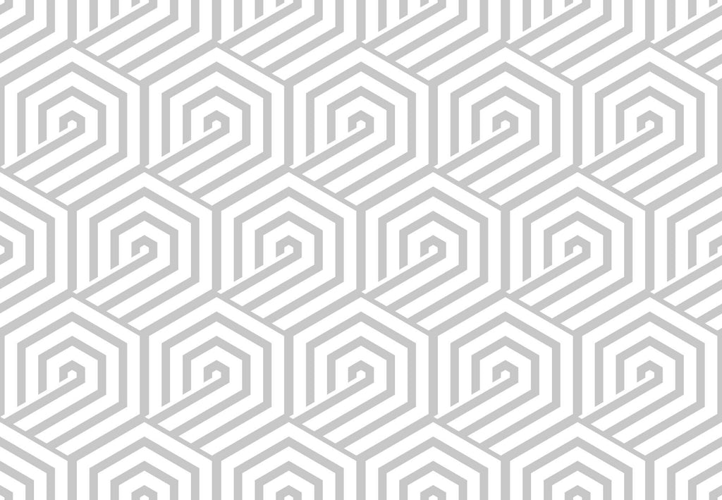 Tapet Personalizat Patterns cu hexagoane gri - HEXAGONAL GREY LINES