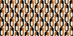 Tapet Personalizat Patterns cu inele in nuante de negru si maro - BROWN CHAIN PATTERN