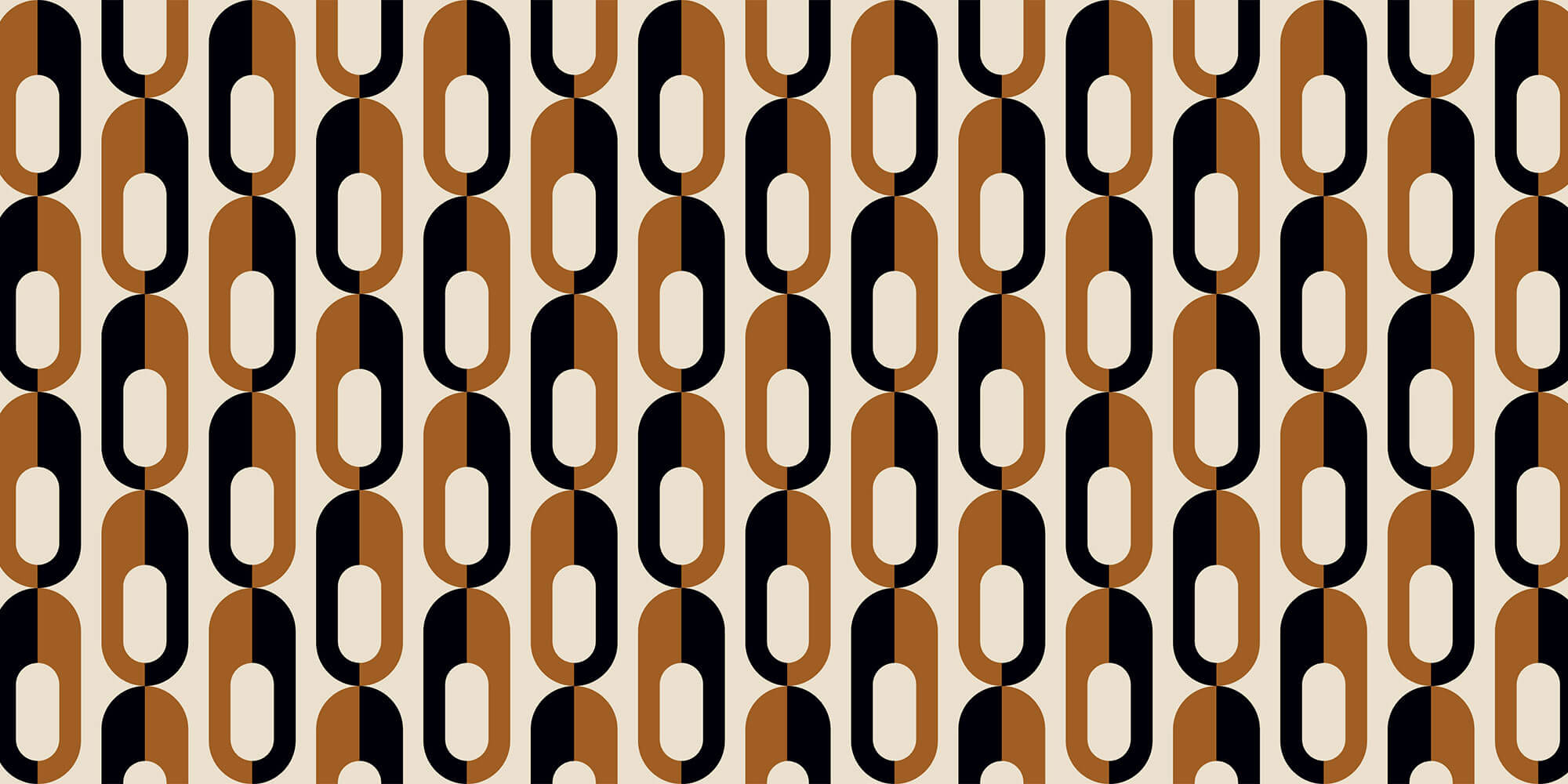 Tapet Personalizat Patterns cu inele in nuante de negru si maro - BROWN CHAIN PATTERN