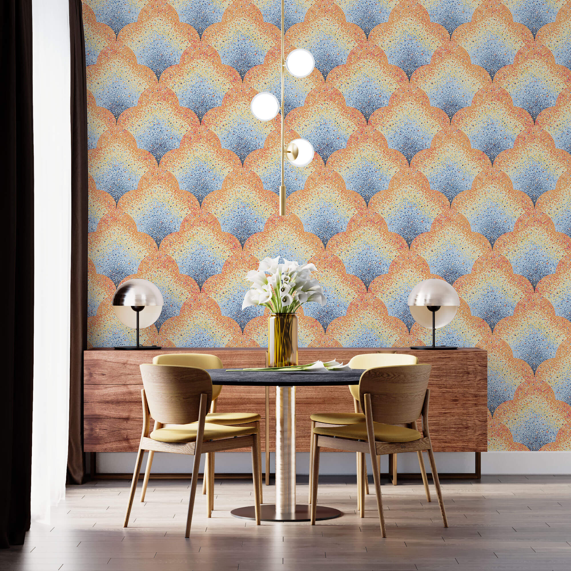 Tapet Personalizat Patterns cu mozaic colorat in puncte marunte - DOT MOSAIQUE