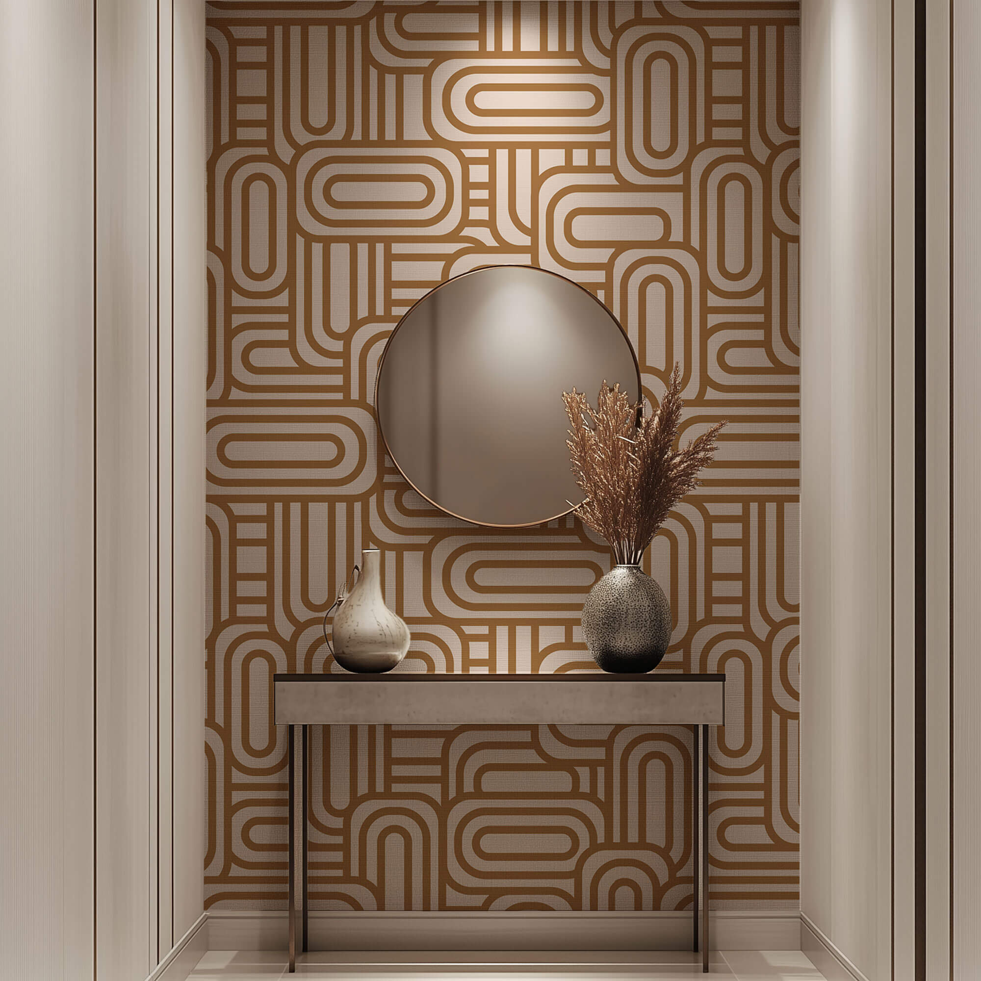 Tapet Personalizat Patterns cu forme ovale in stil retro - OVAL RETRO PATTERN