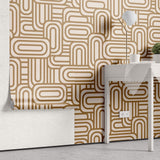 Tapet Personalizat Patterns cu forme ovale in stil retro - OVAL RETRO PATTERN