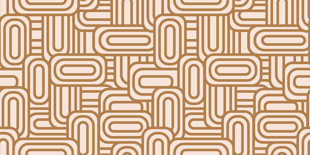 Tapet Personalizat Patterns cu forme ovale in stil retro - OVAL RETRO PATTERN