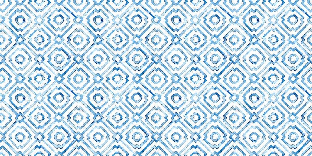 Tapet Personalizat Patterns cu motive in stil portughez in nuante de albastru watercolor - BLUE PORTUGUESE PATTERN