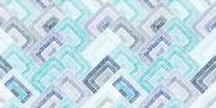 Tapet Personalizat Patterns cu forme abstracte similare unor cusaturi textile in nuante de albastru - BLUE ABSTRACT STITCHES