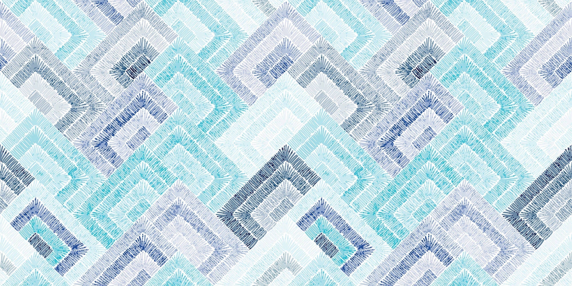 Tapet Personalizat Patterns cu forme abstracte similare unor cusaturi textile in nuante de albastru - BLUE ABSTRACT STITCHES