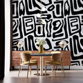 Tapet Personalizat Patterns cu forme neregulate abstracte - BLACK ABSTRACT SHAPES