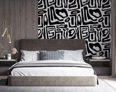 Tapet Personalizat Patterns cu forme neregulate abstracte - BLACK ABSTRACT SHAPES