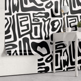 Tapet Personalizat Patterns cu forme neregulate abstracte - BLACK ABSTRACT SHAPES