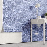 Tapet Personalizat Patterns cu ilustratie abstracta in stil mosaic in nuante de albastru - SEASIDE ARCHES