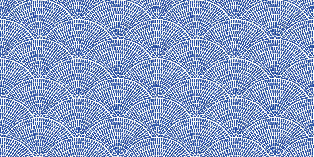 Tapet Personalizat Patterns cu ilustratie abstracta in stil mosaic in nuante de albastru - SEASIDE ARCHES
