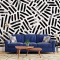 Tapet Personalizat Patterns cu dungi negre abstracte - BLACK STRIPES