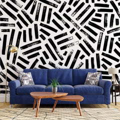 Tapet Personalizat Patterns cu dungi negre abstracte - BLACK STRIPES