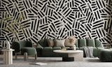 Tapet Personalizat Patterns cu dungi negre abstracte - BLACK STRIPES