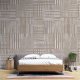 Tapet Personalizat Patterns cu dungi bej abstracte - BEIGE DRAPES PATTERN