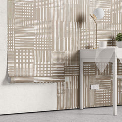 Tapet Personalizat Patterns cu dungi bej abstracte - BEIGE DRAPES PATTERN