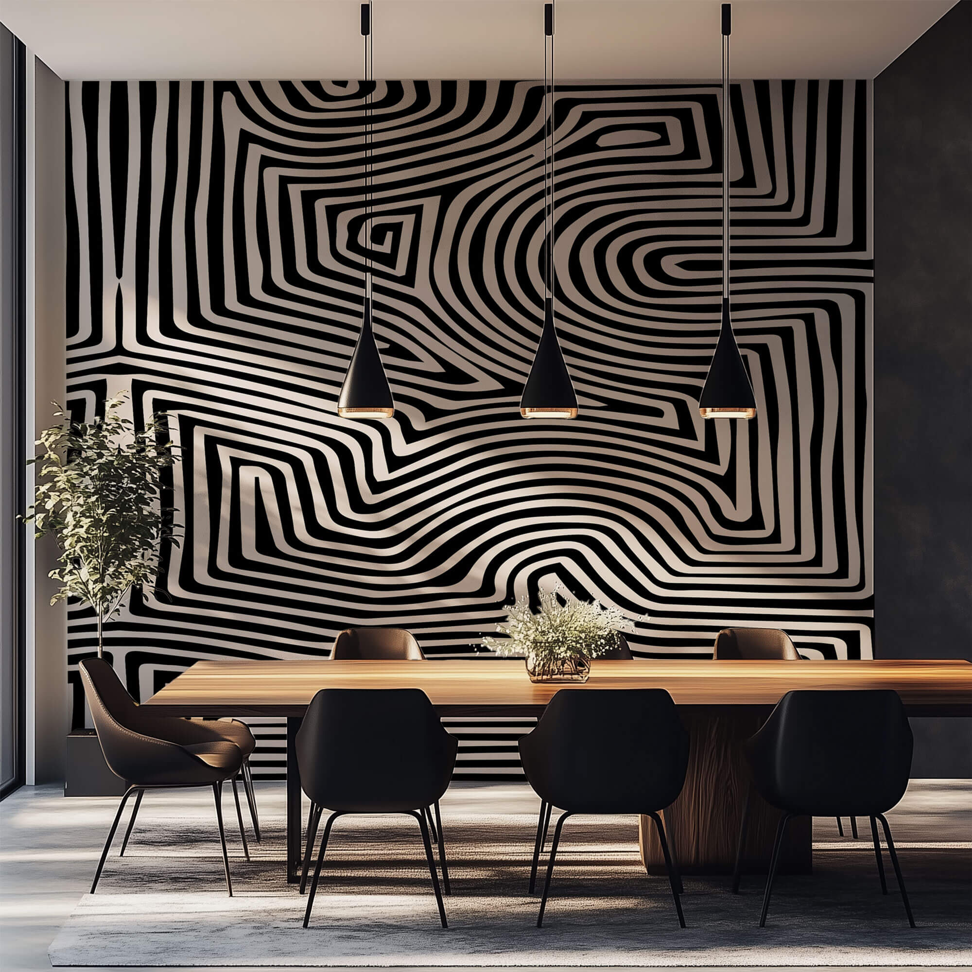 Tapet Personalizat Patterns cu model psihedelic ce formeaza o iluzie optica - GEOMETRIC ILLUSION