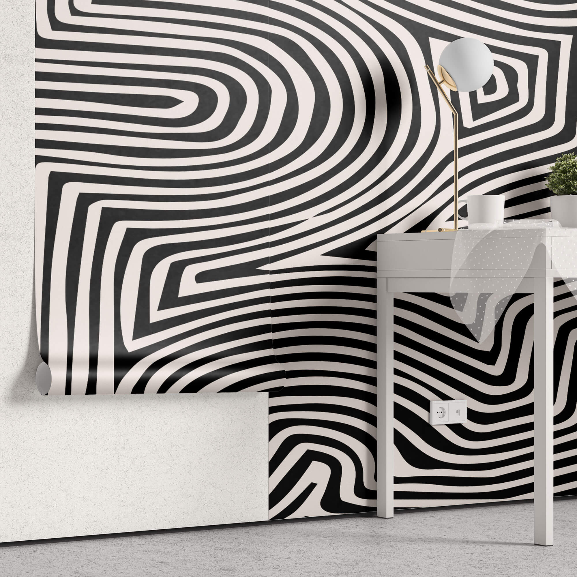 Tapet Personalizat Patterns cu model psihedelic ce formeaza o iluzie optica - GEOMETRIC ILLUSION