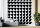 Tapet Personalizat Patterns cu model clasic in alb si negru - HOUNDSTOOTH PATTERN