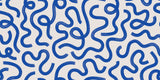 Tapet Personalizat Patterns cu dungi abstracte in nuante de albastru - BLUE DOODLE