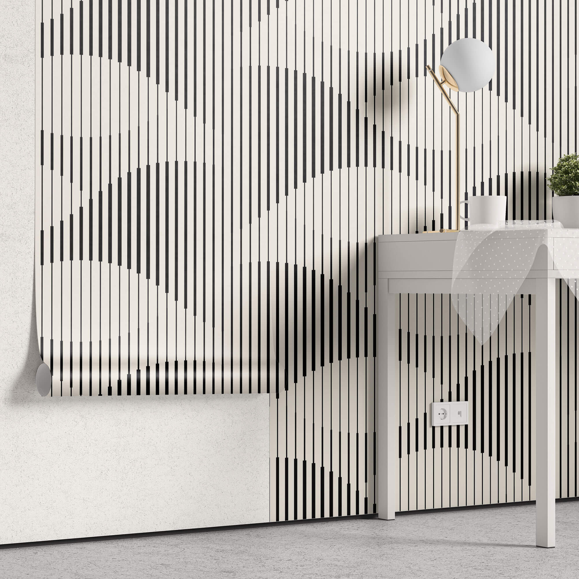 Tapet Personalizat Patterns cu model de frunze abstracte intr-o iluzie optica - ILLUSION LEAVES