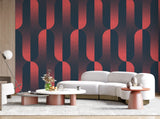 Tapet Personalizat Patterns cu model abstract in nuante degrade de rosu si albastru - CRIMSON HALFTONES
