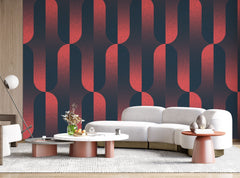 Tapet Personalizat Patterns cu model abstract in nuante degrade de rosu si albastru - CRIMSON HALFTONES