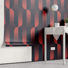 Tapet Personalizat Patterns cu model abstract in nuante degrade de rosu si albastru - CRIMSON HALFTONES