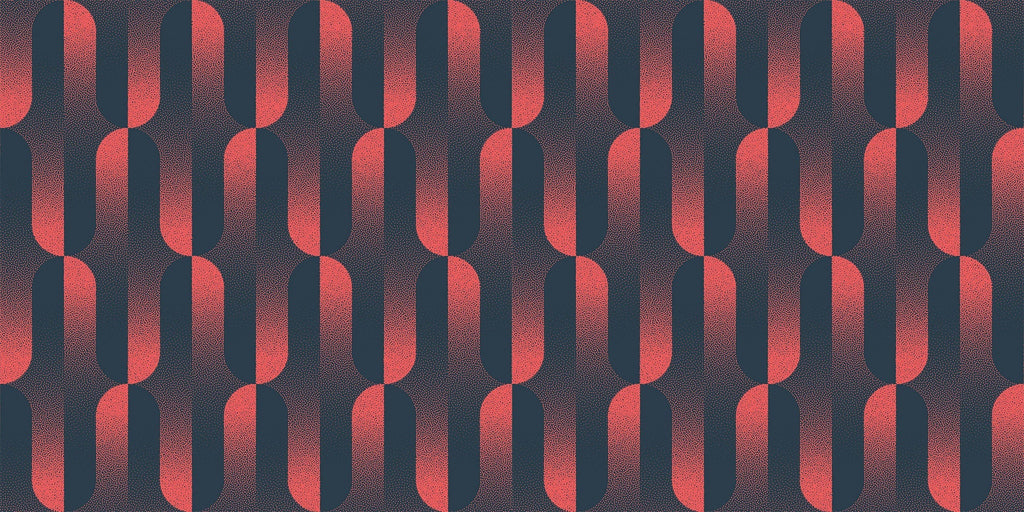 Tapet Personalizat Patterns cu model abstract in nuante degrade de rosu si albastru - CRIMSON HALFTONES