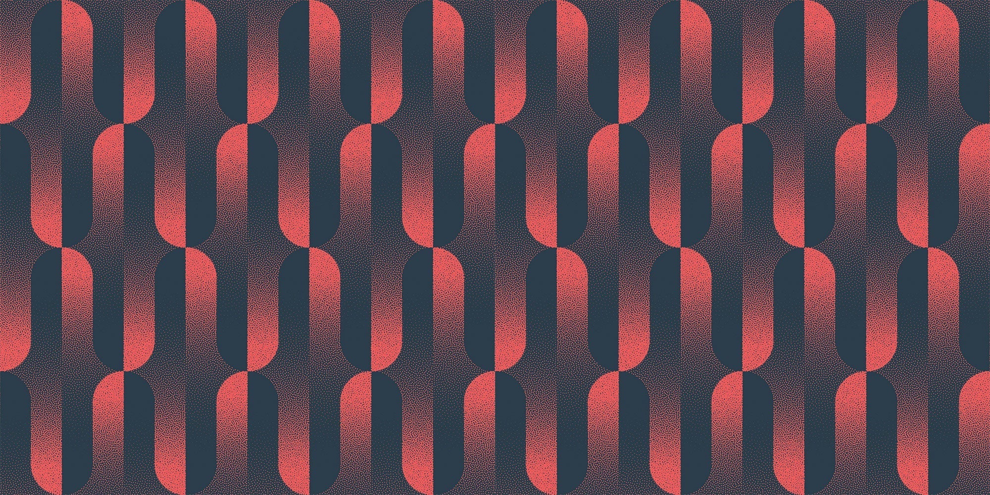 Tapet Personalizat Patterns cu model abstract in nuante degrade de rosu si albastru - CRIMSON HALFTONES