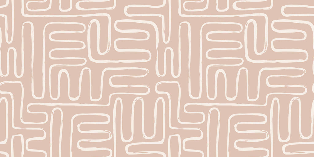 Tapet Personalizat Patterns cu model abstract grafic in stil boho in nuante de bej - BEIGE GRAPHIC LINES