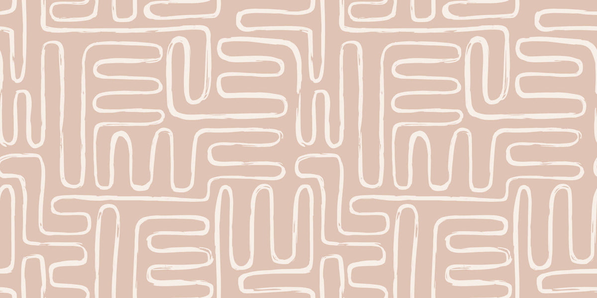 Tapet Personalizat Patterns cu model abstract grafic in stil boho in nuante de bej - BEIGE GRAPHIC LINES