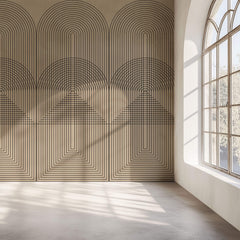 Tapet Personalizat Patterns cu arcade moderne cu fundal bej - MODERN ARCH LINE