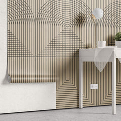 Tapet Personalizat Patterns cu arcade moderne cu fundal bej - MODERN ARCH LINE