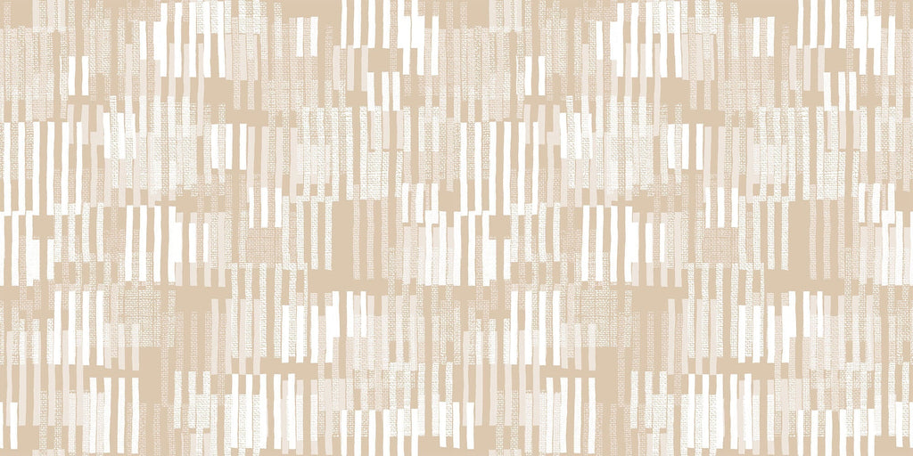 Tapet Personalizat Patterns cu dungi albe abstracte intr-un fundal bej - SUNNY BEIGE STRIPES