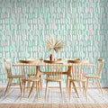 Tapet Personalizat Patterns cu model abstract pe un fundal verde - SAGE LINES
