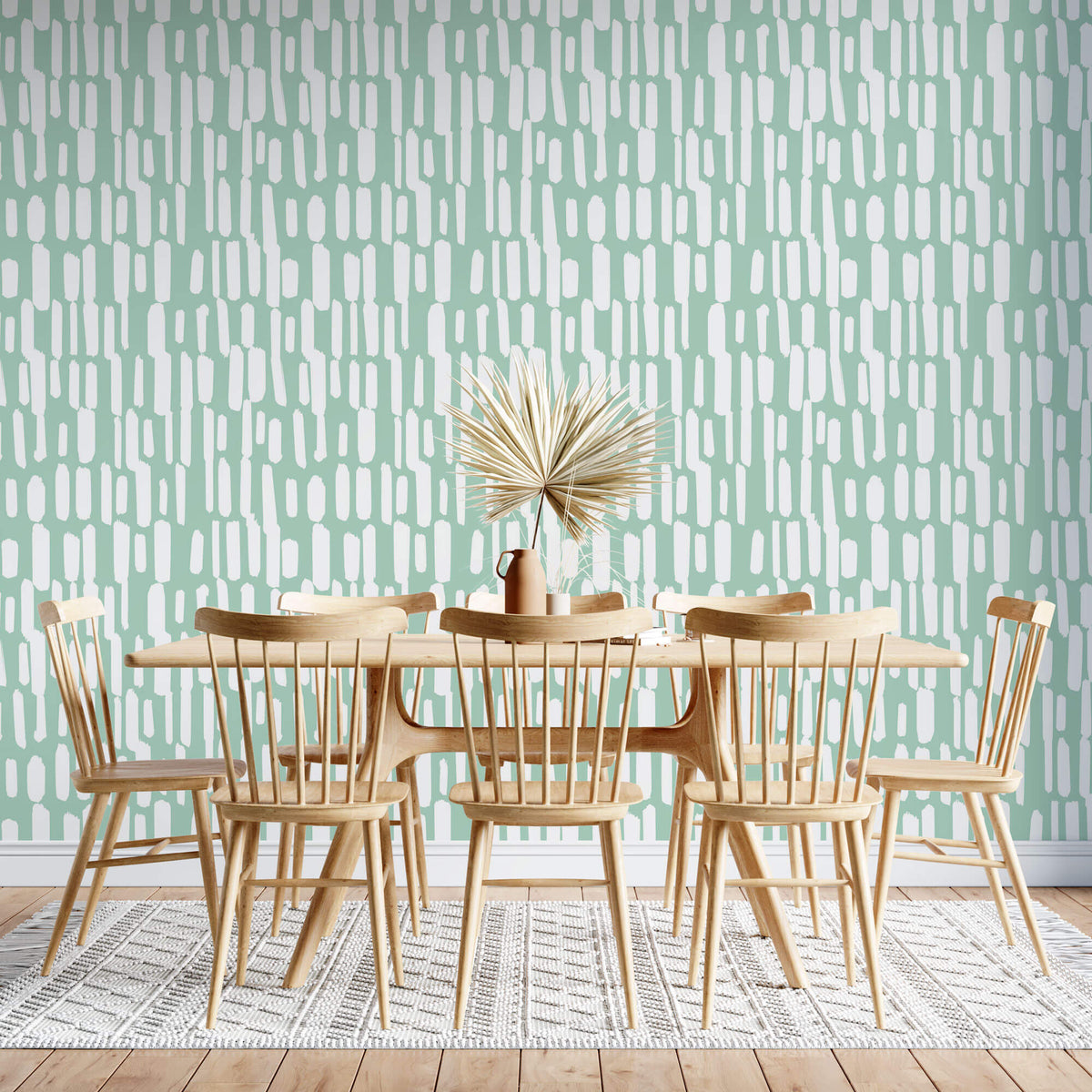 Tapet Personalizat Patterns cu model abstract pe un fundal verde - SAGE LINES