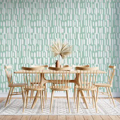 Tapet Personalizat Patterns cu model abstract pe un fundal verde - SAGE LINES
