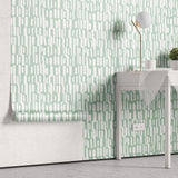 Tapet Personalizat Patterns cu model abstract pe un fundal verde - SAGE LINES